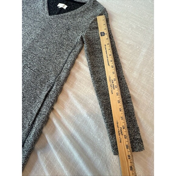 Lou & Grey Long Sleeve V Neck‎ Textured Pullover Dress Pockets Size XS Oversized - Picture 6 of 7